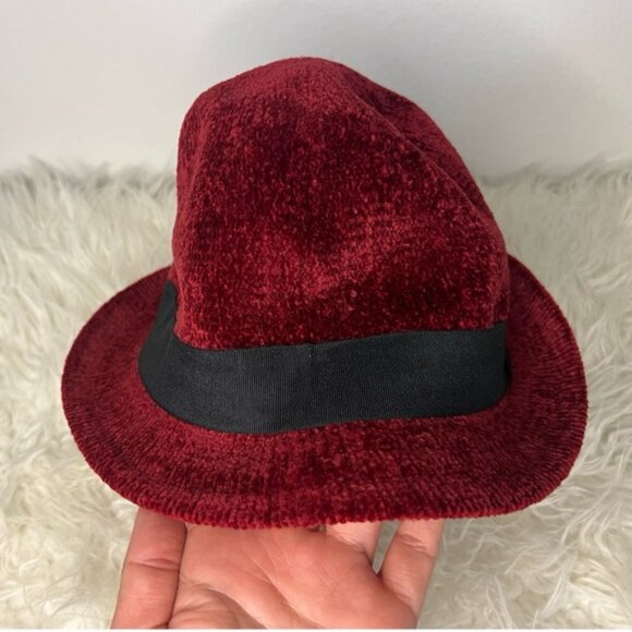 Burgundy Fedora Hat - Picture 2 of 3